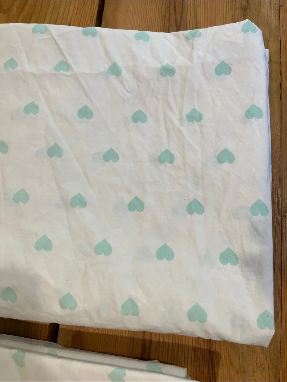 Set/3 POTTERY BARN KIDS *Twin* Heart Print Sheets Fitted Flat Pillowcase Organic